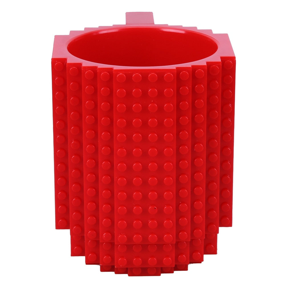 Mug Créatif Style Briques 350ml – Plastique Alimentaire Certifié, 6 Coloris, Enfant & Adulte, Cadeau Original