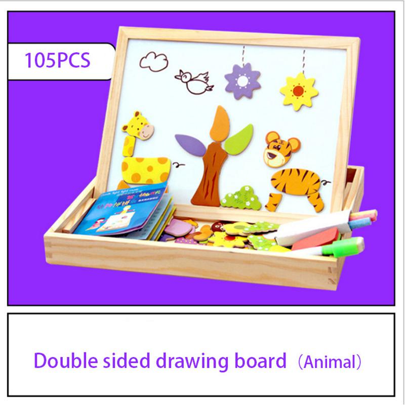 Puzzle en Bois Enfant – Animaux (105 pièces) ou Cirque (100 pièces), Multicolore, Développement Intelligence, Cadeau Enfant