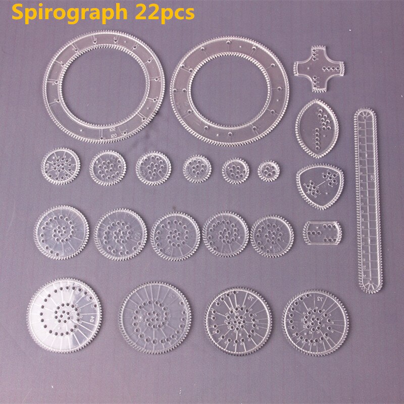 Kit Spirographe 22 Pièces – 21 Roues Dentées + Rack + 4 Stylos, Dessin Géométrique Créatif, Enfant & Adulte, Cadeau Loisirs Créatifs