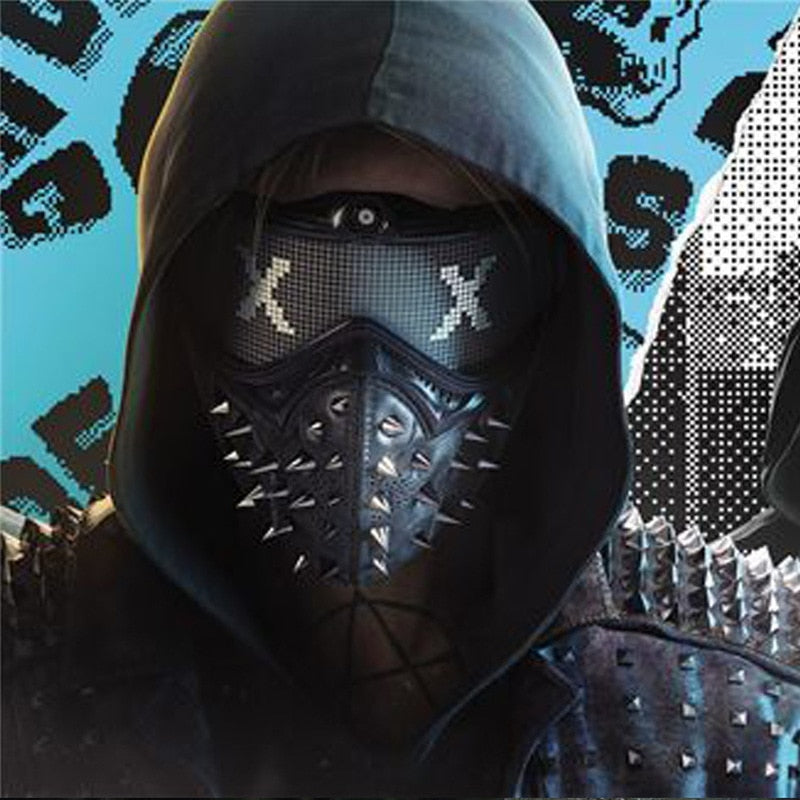 Masque Latex à Rivets Style Cosplay & Halloween – Watch Dogs, Survie, Jeux Tactiques, Fête