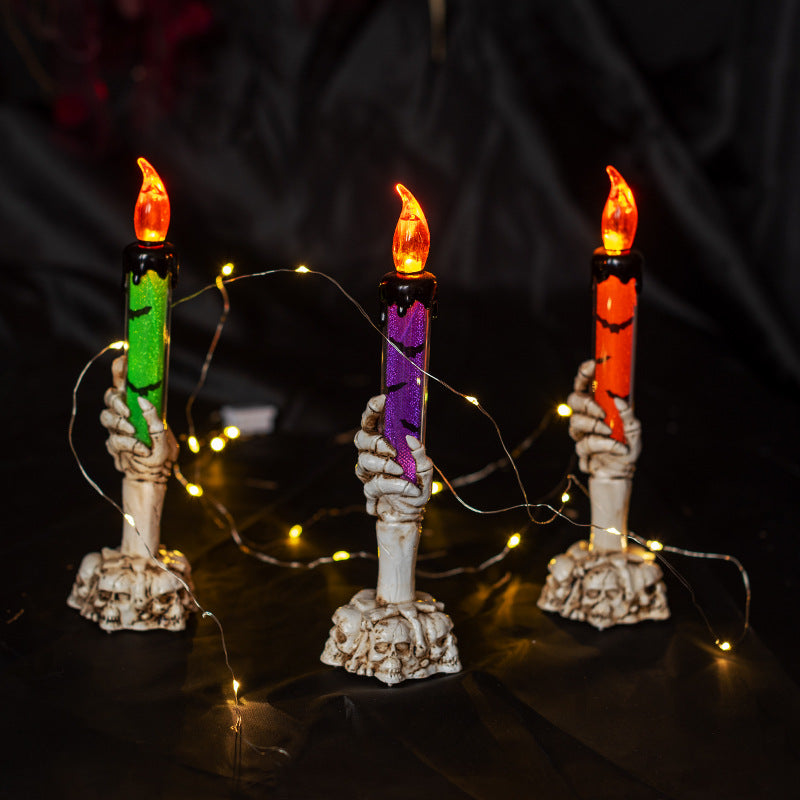 Bougie LED Crâne Larmes Halloween – Électronique Sans Fumée, Déco Maison Hantée Salle Secrète, 3 Coloris