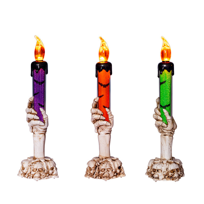 Bougie LED Crâne Larmes Halloween – Électronique Sans Fumée, Déco Maison Hantée Salle Secrète, 3 Coloris