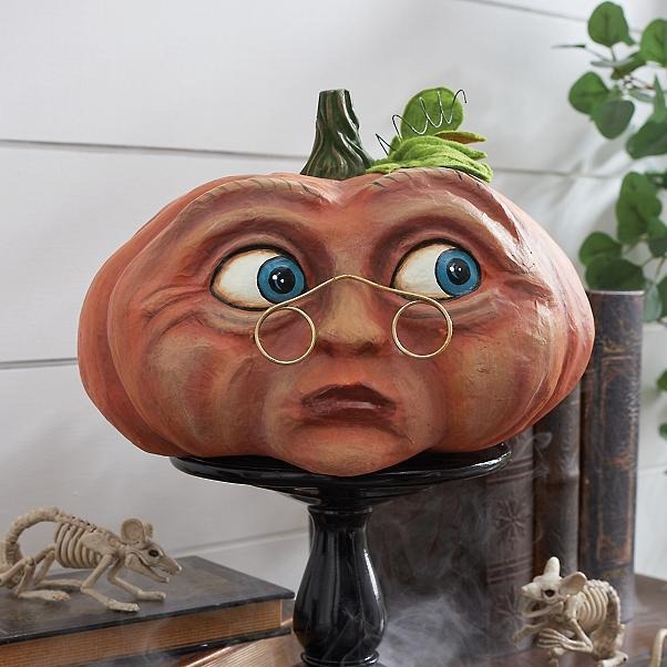 Tête de Citrouille Halloween Décoration Extérieure – Accessoire Atmosphère Fête & Jardin, 6 Modèles