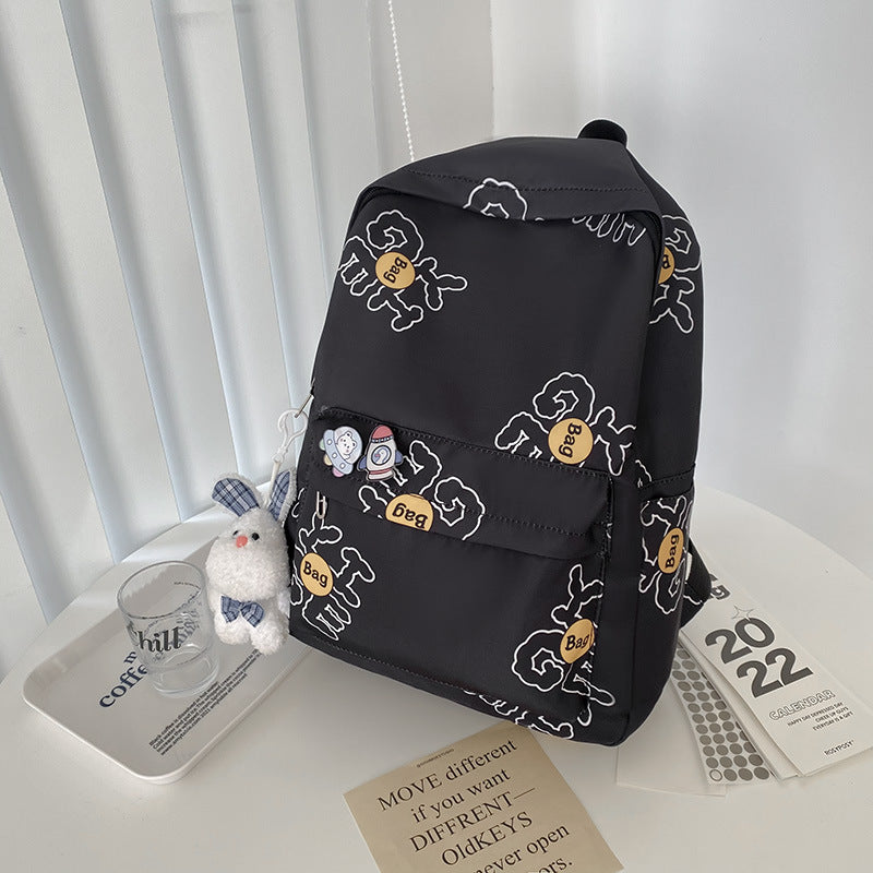 Sac à Dos Canvas Grande Capacité – Style Minimaliste, Lycée, Université & Voyage, Noir ou Blanc