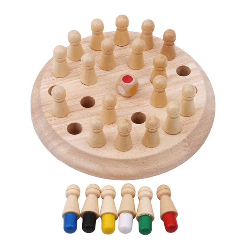 Jeu de Mémoire en Bois Bâtonnets & Échecs Enfant – Puzzle 3D Géométrique, Cognitif Éducatif +3 Ans, Cadeau