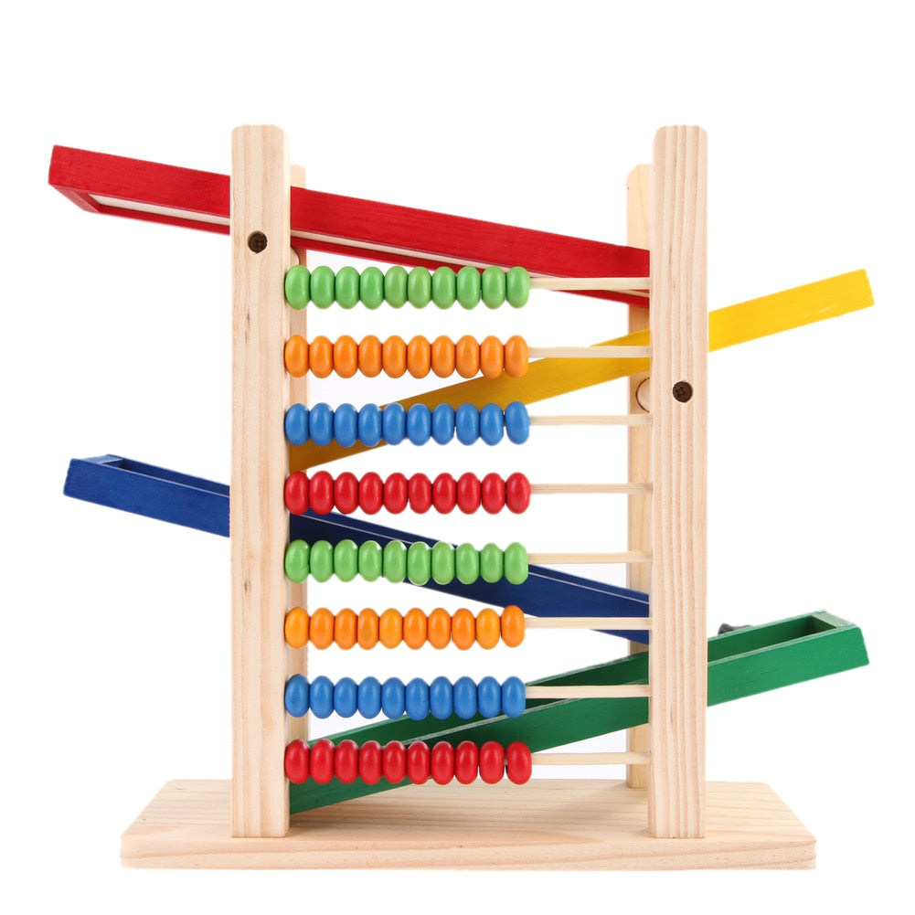 Abaque Voiture Montessori en Bois – 4 Mini-Voitures Colorées, Jeu Éducatif Enfant +3 Ans, Apprentissage Précoce