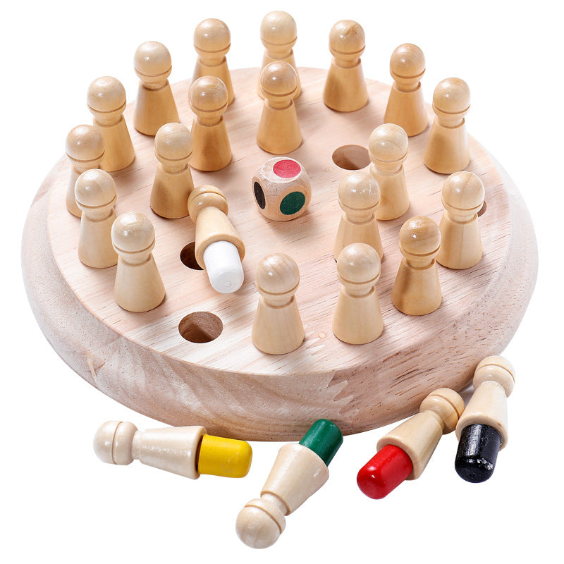 Jeu de Mémoire en Bois Bâtonnets & Échecs Enfant – Puzzle 3D Géométrique, Cognitif Éducatif +3 Ans, Cadeau