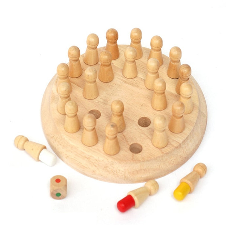 Jeu de Mémoire en Bois Bâtonnets & Échecs Enfant – Puzzle 3D Géométrique, Cognitif Éducatif +3 Ans, Cadeau