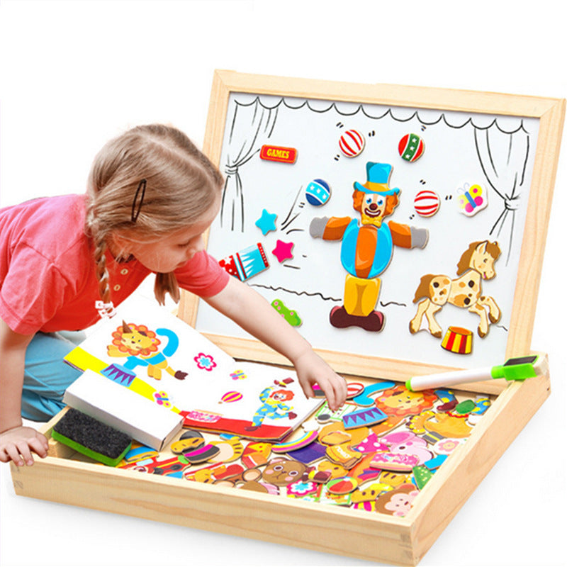 Puzzle en Bois Enfant – Animaux (105 pièces) ou Cirque (100 pièces), Multicolore, Développement Intelligence, Cadeau Enfant