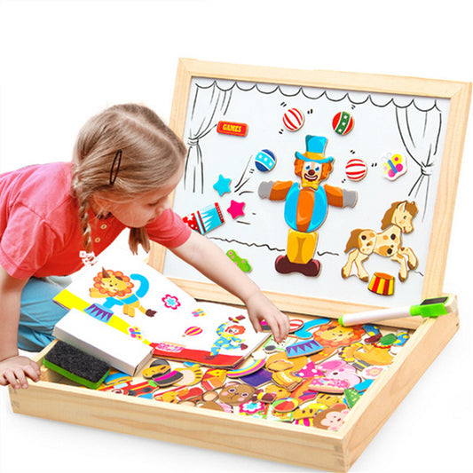 Puzzle en Bois Enfant – Animaux (105 pièces) ou Cirque (100 pièces), Multicolore, Développement Intelligence, Cadeau Enfant