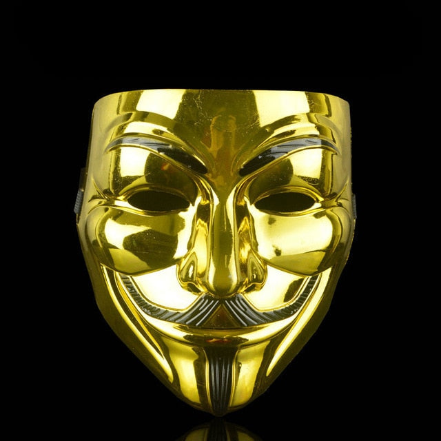 Masque V pour Vendetta – Guy Fawkes Anonymous, PVC, Noir ou Blanc, Cosplay & Halloween, 19x16 cm