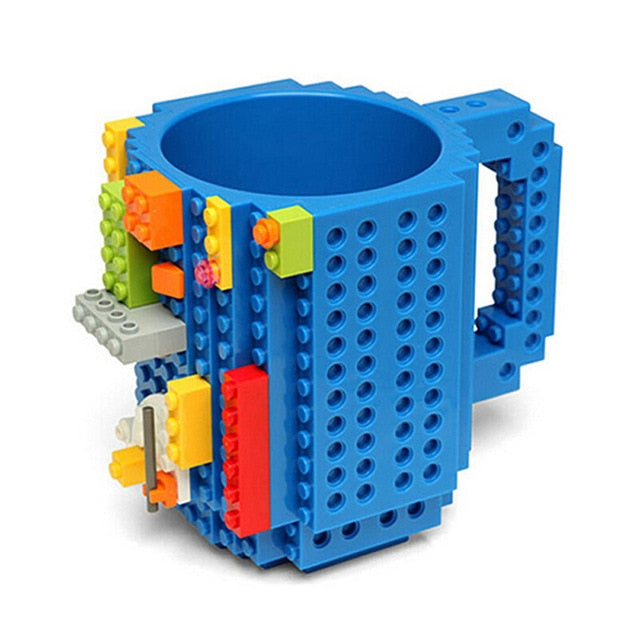Mug Créatif Style Briques 350ml – Plastique Alimentaire Certifié, 6 Coloris, Enfant & Adulte, Cadeau Original