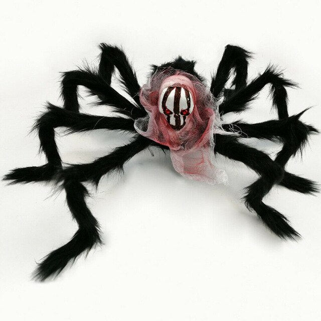 Grande Araignée Peluche Géante Halloween – Décoration Maison Hantée, Jardin & Extérieur, Crâne & Prop de Fête