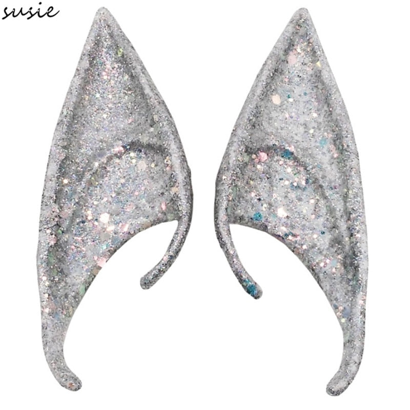 Oreilles d’Elfe Pointues Latex – Accessoire Cosplay Halloween Noël Fée Elfe Vampire, Sans Colle, 12 cm