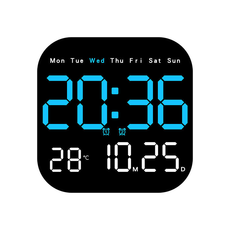 Horloge Murale LED Digitale avec Télécommande – Alarme, Minuteur, Température, 18,5cm, 3 Coloris