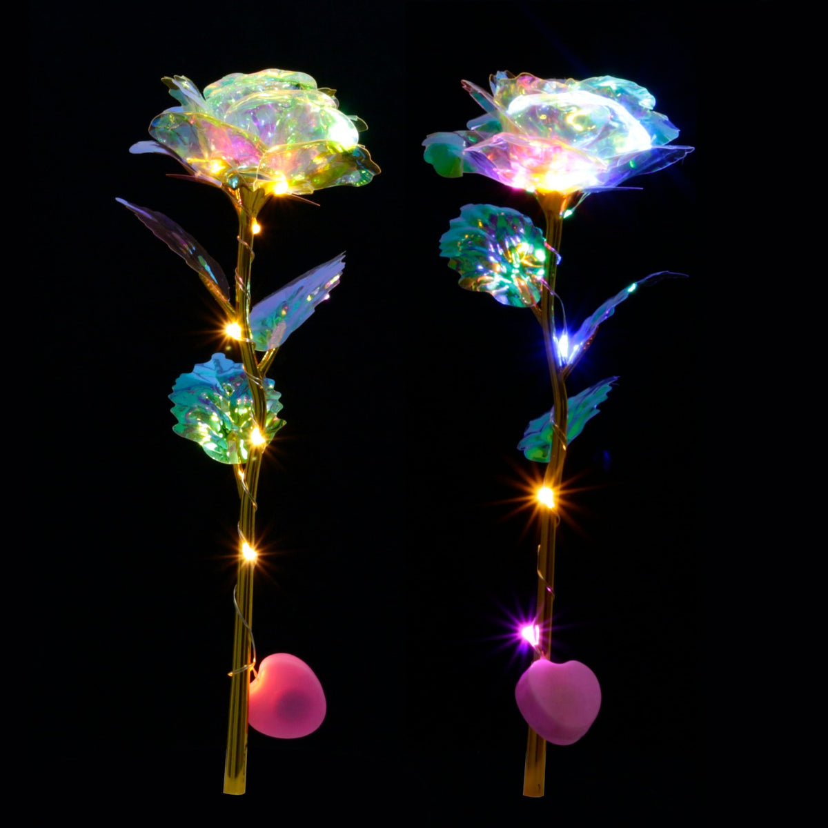 Rose Artificielle LED Lumineuse – Fleur Galaxie Romantique, Cadeau Saint-Valentin & Mariage, 23cm
