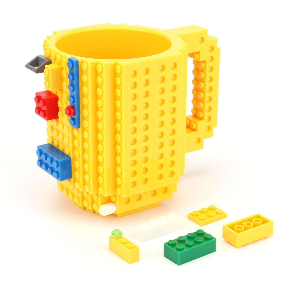 Mug Créatif Style Briques 350ml – Plastique Alimentaire Certifié, 6 Coloris, Enfant & Adulte, Cadeau Original