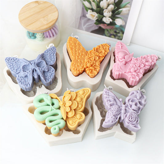 Moule Silicone Bougie & Gâteau – 2 Motifs Fleurs ou Squelette, Blanc Cassé, Déco Halloween & Loisirs Créatifs