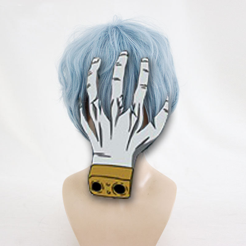 Perruque Cosplay Style Villain Anime – Cheveux Courts Blancs Effilochés 30cm, Halloween Déguisement Manga Convention