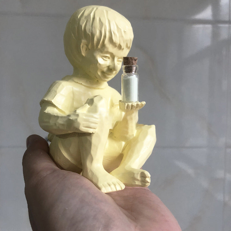 Figurine Enfant en Résine Phosphorescente – Statuette Garçon ou Fille, Décoration Jardin & Maison