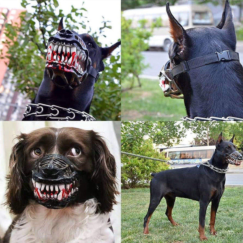 Muselière Dinosaure pour Chien – Masque Latex Dents Mobiles, Déguisement Halloween & Cosplay Animal, Tailles S à XXL