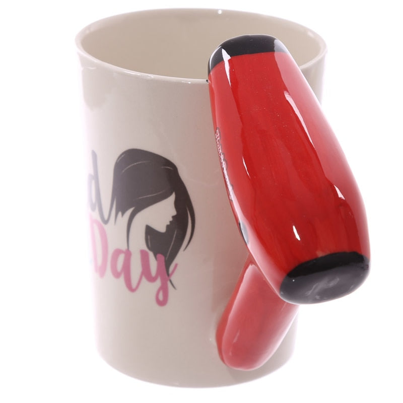 Mug Céramique Original Sèche-Cheveux – Cadeau Coiffeuse & Passionnée Beauté, 300-400ml