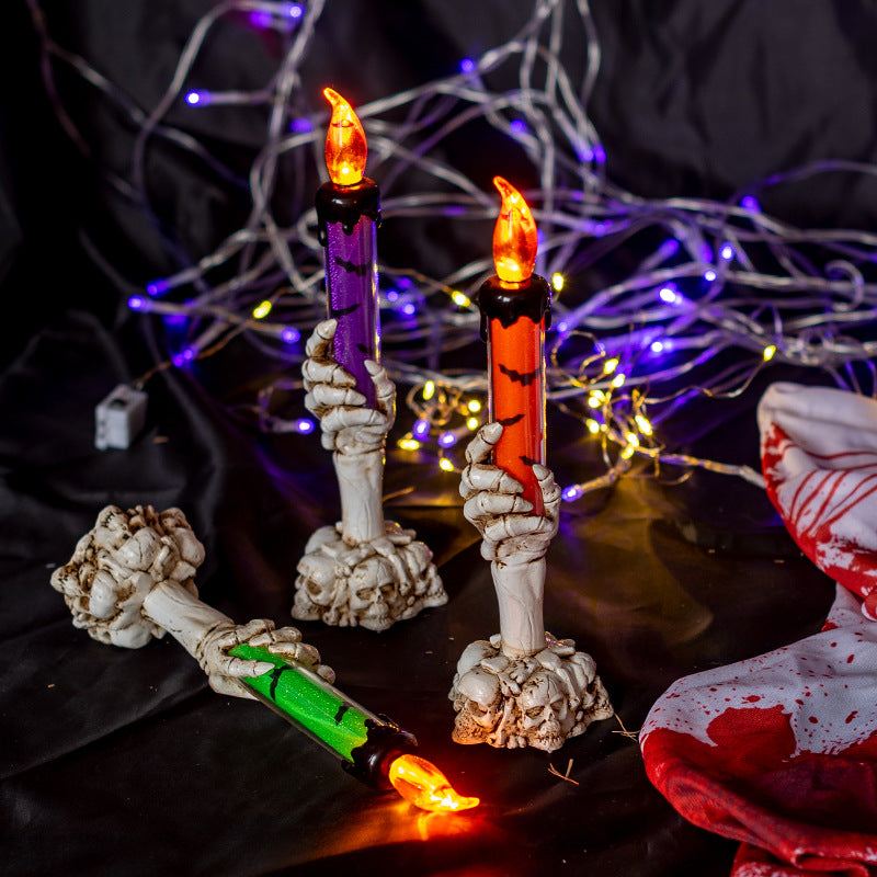 Bougie LED Crâne Larmes Halloween – Électronique Sans Fumée, Déco Maison Hantée Salle Secrète, 3 Coloris