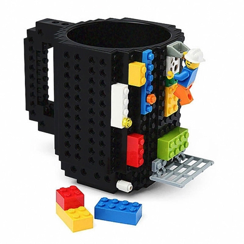 Mug Créatif Style Briques 350ml – Plastique Alimentaire Certifié, 6 Coloris, Enfant & Adulte, Cadeau Original