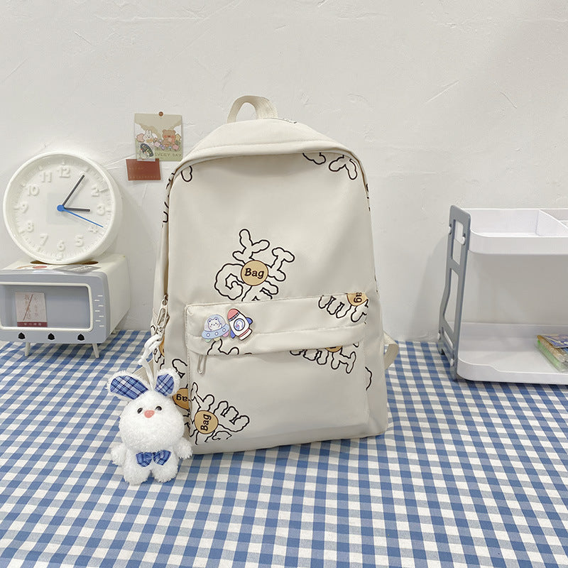 Sac à Dos Canvas Grande Capacité – Style Minimaliste, Lycée, Université & Voyage, Noir ou Blanc