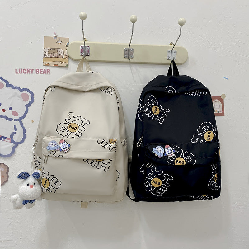 Sac à Dos Canvas Grande Capacité – Style Minimaliste, Lycée, Université & Voyage, Noir ou Blanc