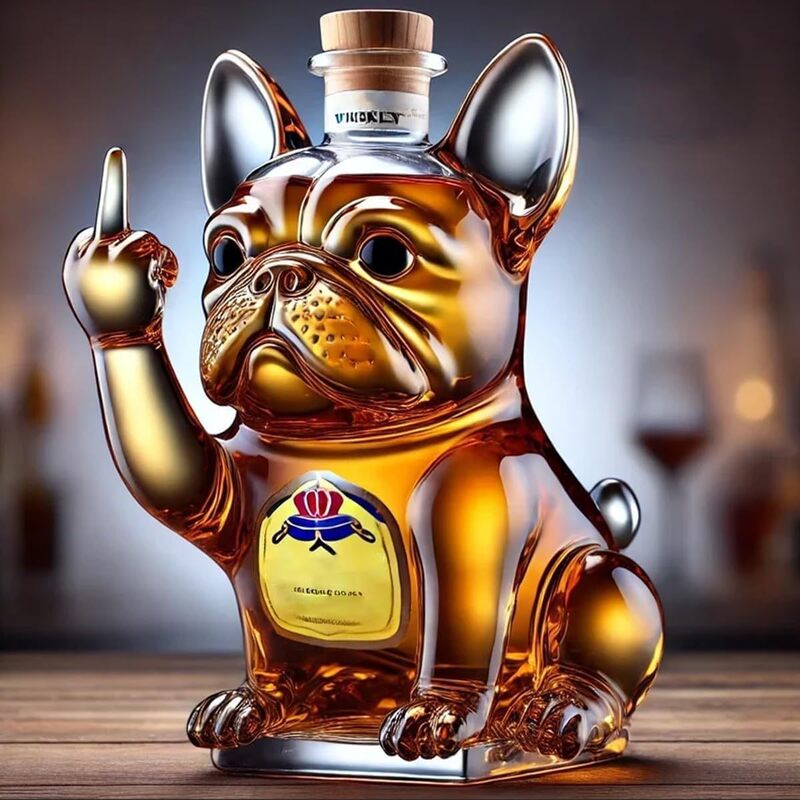 Carafe à Whisky en Verre Design Humoristique – 3 Modèles (Tortue, Bouledogue, Teckel), Bar & Déco Maison, Cadeau Original