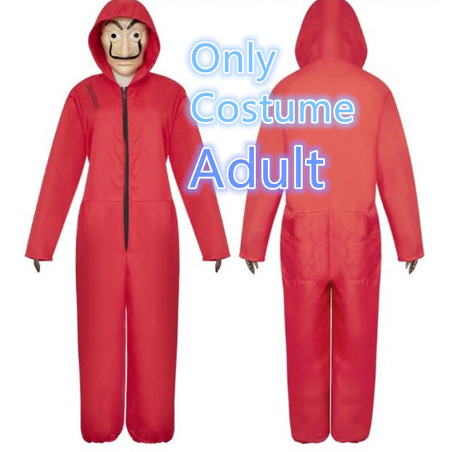 Costume Salvador Dalí La Casa de Papel – Déguisement Halloween & Cosplay Money Heist, Combinaison + Masque, Adulte & Enfant