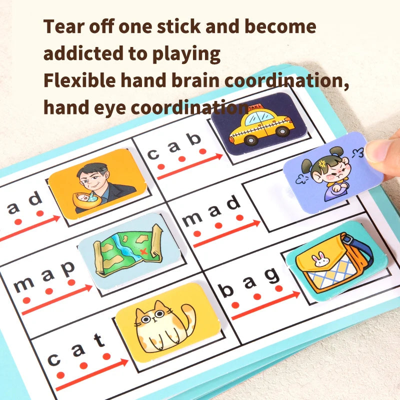 Livre Éducatif Stickers Repositionnables Thème Métiers – Jouet en Bois, Enfant 3-6 Ans
