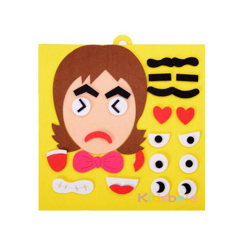 Puzzle Créatif Expressions du Visage DIY 30×30cm – Garçon, Fille, Papa ou Maman, Jeu Éducatif Enfant, Cadeau Famille