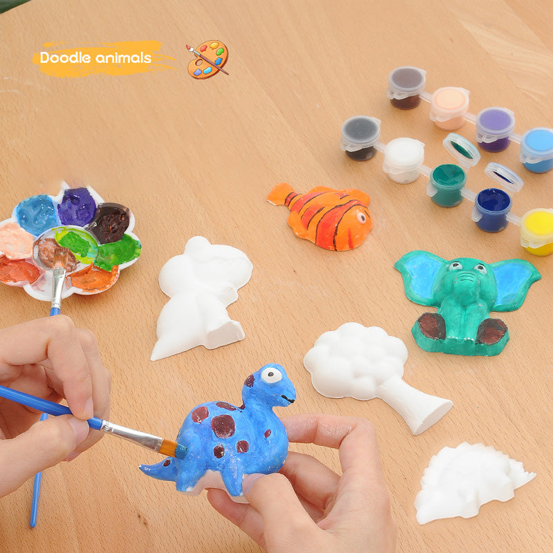 Kit Peinture Plâtre DIY Enfant – Figurines à Peindre, 3 Thèmes au Choix (Dinosaure, Océan, Oiseaux), 7-14 Ans