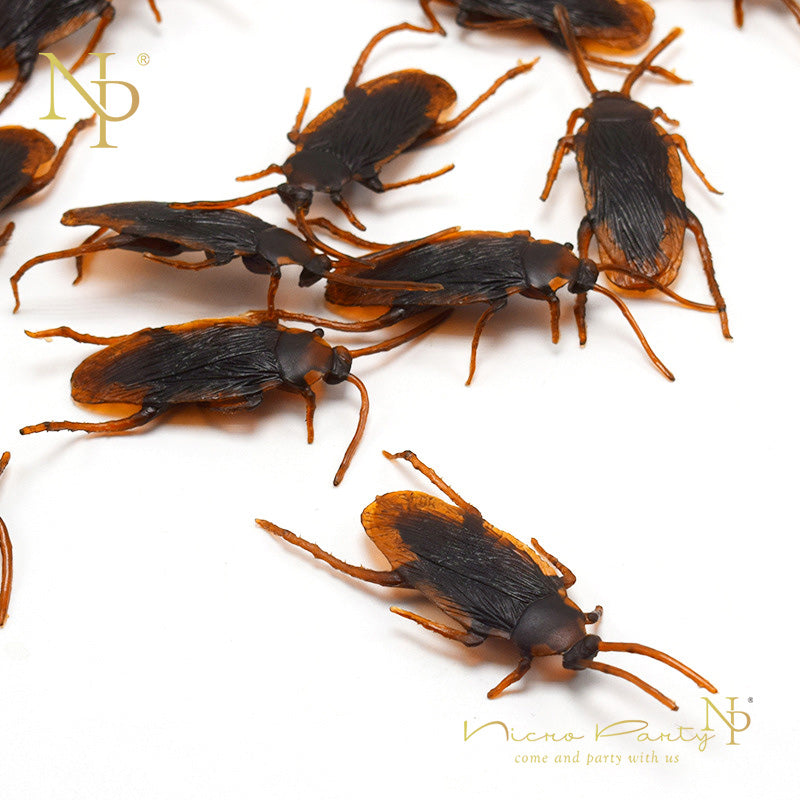 Lot de 12 Faux Cafards Réalistes PVC – Farce & Attrape Halloween, Blague Simulation Insecte, Idée Cadeau Rigolote