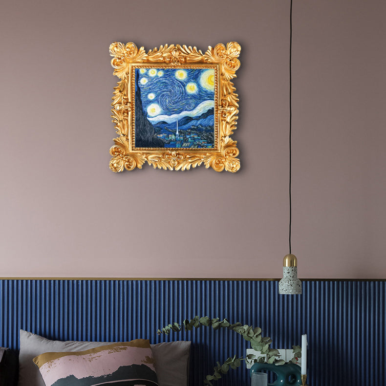 Kit Peinture 3D Relief – La Nuit Étoilée de Van Gogh, Époxy & Pigments, 17,5x17,5cm, Cadeau Art & Décoration