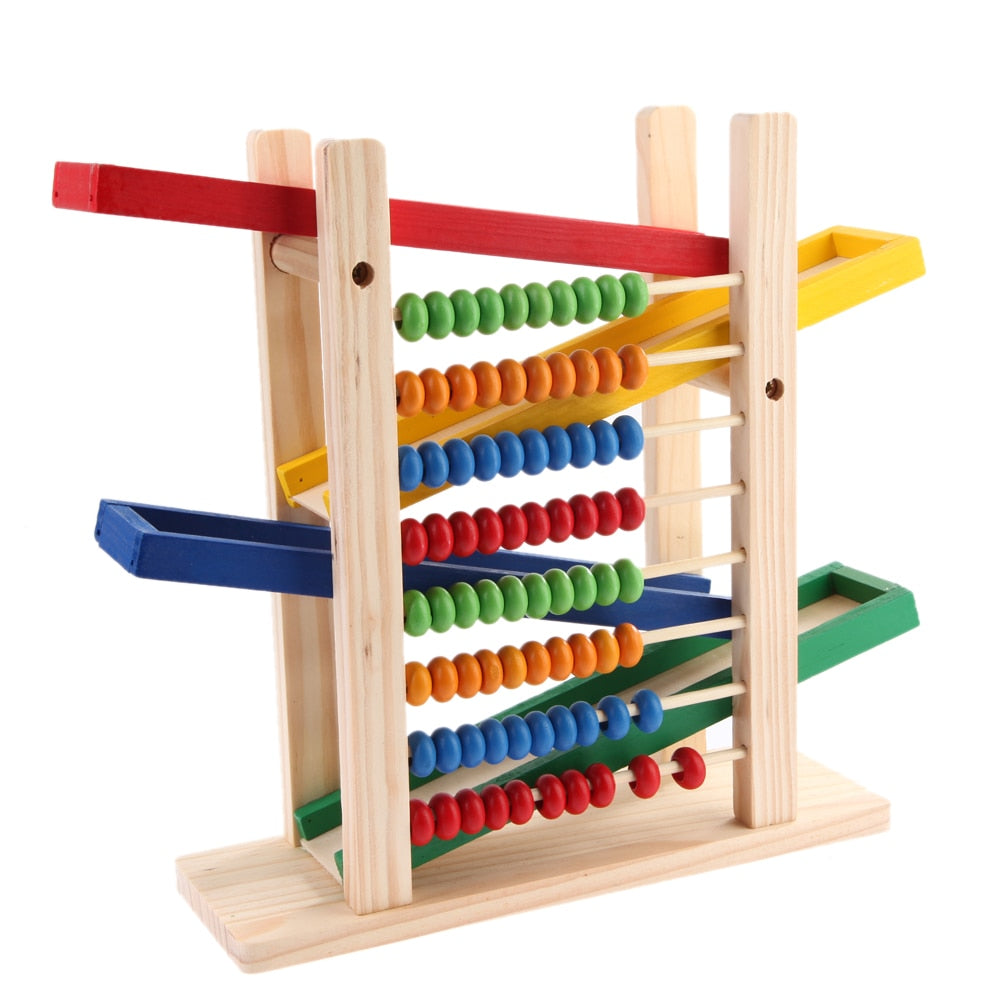 Abaque Voiture Montessori en Bois – 4 Mini-Voitures Colorées, Jeu Éducatif Enfant +3 Ans, Apprentissage Précoce