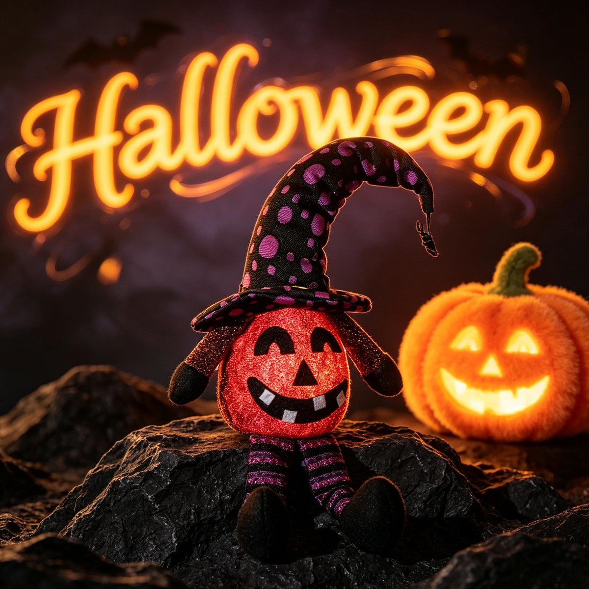 Housse Bouteille Halloween Sorcière Jambes – Chapeau Sorcier en Tissu, Déco Table Champagne & Vin, Orange ou Violet