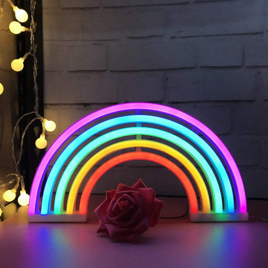 Enseigne Néon LED Arc-en-Ciel – Décoration Murale Intérieure, Chambre, Bureau & Noël, 30×16cm