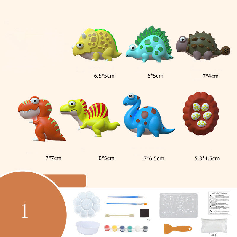 Kit Peinture Plâtre DIY Enfant – Figurines à Peindre, 3 Thèmes au Choix (Dinosaure, Océan, Oiseaux), 7-14 Ans