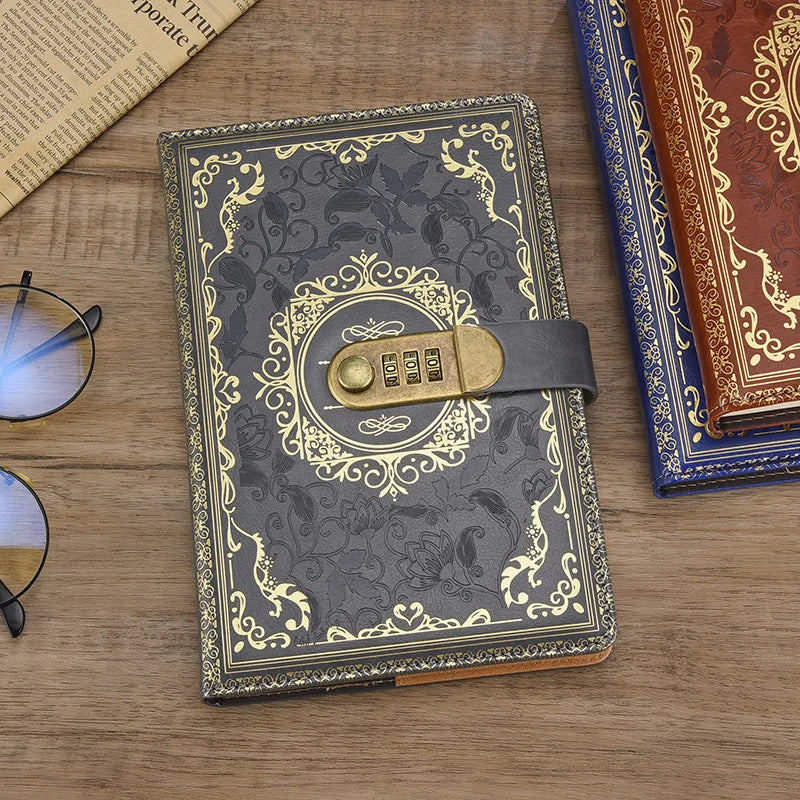 Journal Intime à Cadenas – Cuir PU, Verrou À Combinaison, 100 Feuilles, Format A5 – 6 Coloris