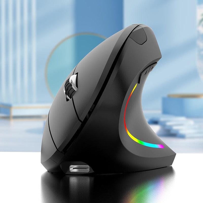Souris Verticale Sans Fil Ergonomique 2,4 GHz – Récepteur USB, Prévention TMS, 3 Coloris Blanc Rose Noir, PC & Mac