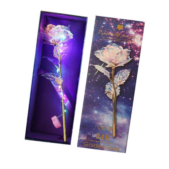 Rose Artificielle LED Lumineuse – Fleur Galaxie Romantique, Cadeau Saint-Valentin & Mariage, 23cm