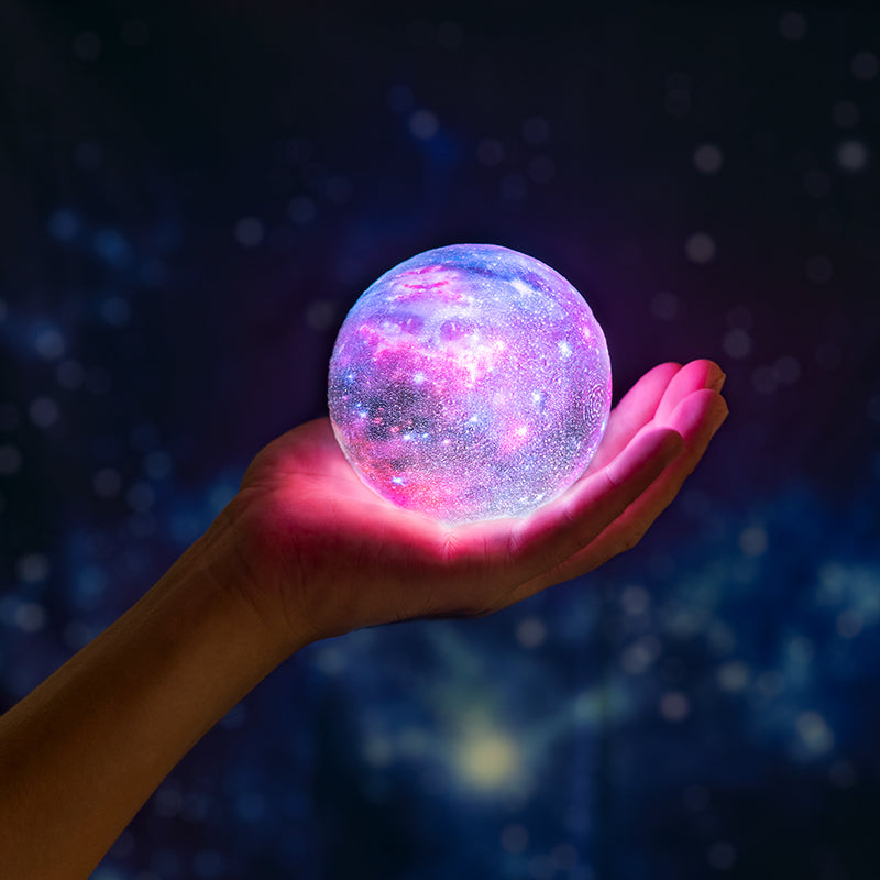 Lampe Galaxie 3D LED – 16 Couleurs & Télécommande, Veilleuse Lune Étoiles USB, 15 ou 20cm, Cadeau