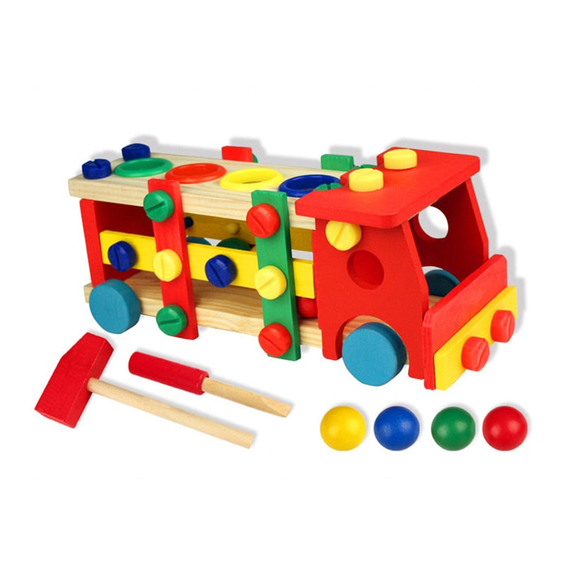 Kit Montessori Bois à Assembler – Camion ou Voiture, Écrous & Boulons DIY, Coordination Main-Œil, Bois Non Toxique, Cadeau Enfant