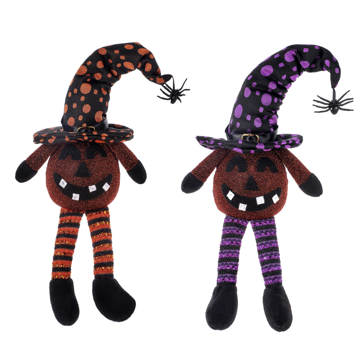 Housse Bouteille Halloween Sorcière Jambes – Chapeau Sorcier en Tissu, Déco Table Champagne & Vin, Orange ou Violet
