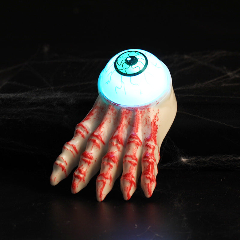 Main Fantôme Bougie & Œil Lumineux Halloween – Prop Déco Plastique, 4 Modèles, Ambiance Atmosphère Soirée
