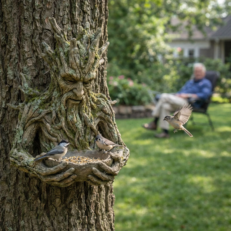 Mangeoire à Oiseaux Suspendue en Résine – Décoration Jardin Originale, 3 Designs Fantaisie
