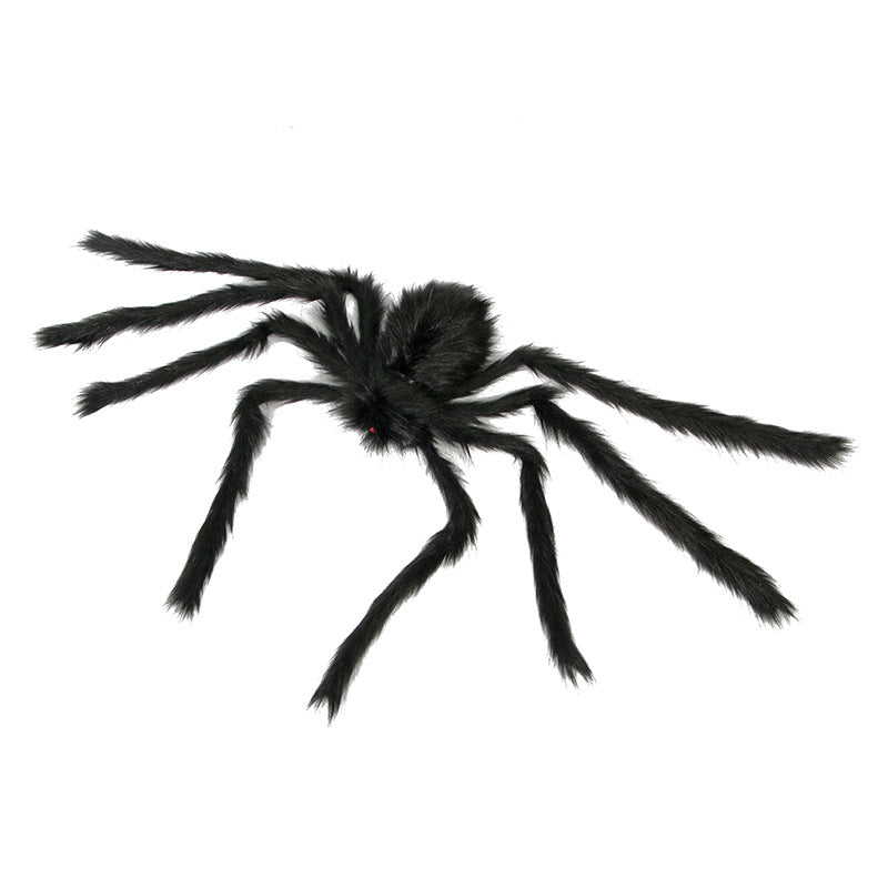 Toile d’Araignée Géante Halloween Fait Main – Laine Épaisse Noire + Araignée Peluche, 4 Tailles : 125 à 230 cm